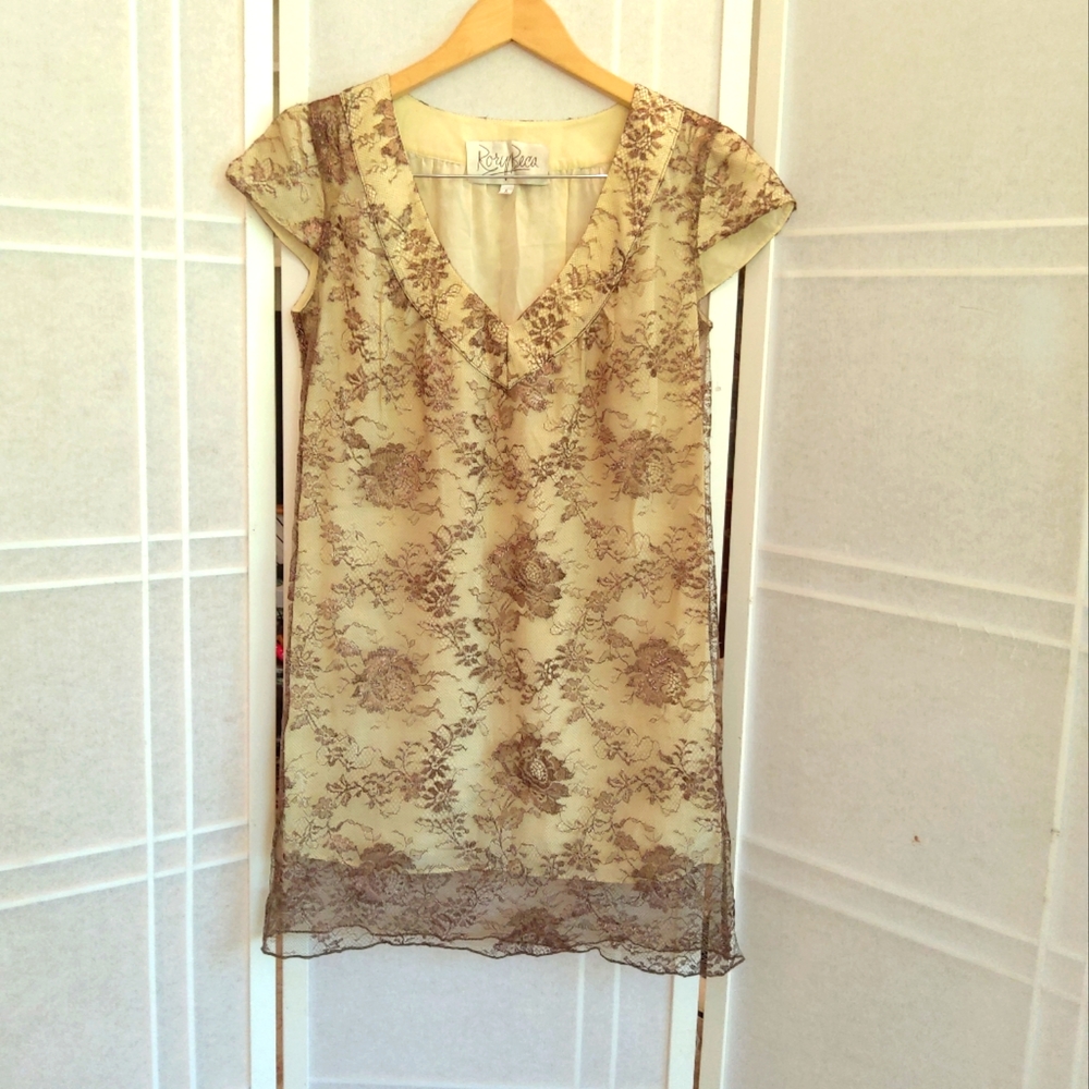 NWOT Rory Beca mini dress french lace over silk